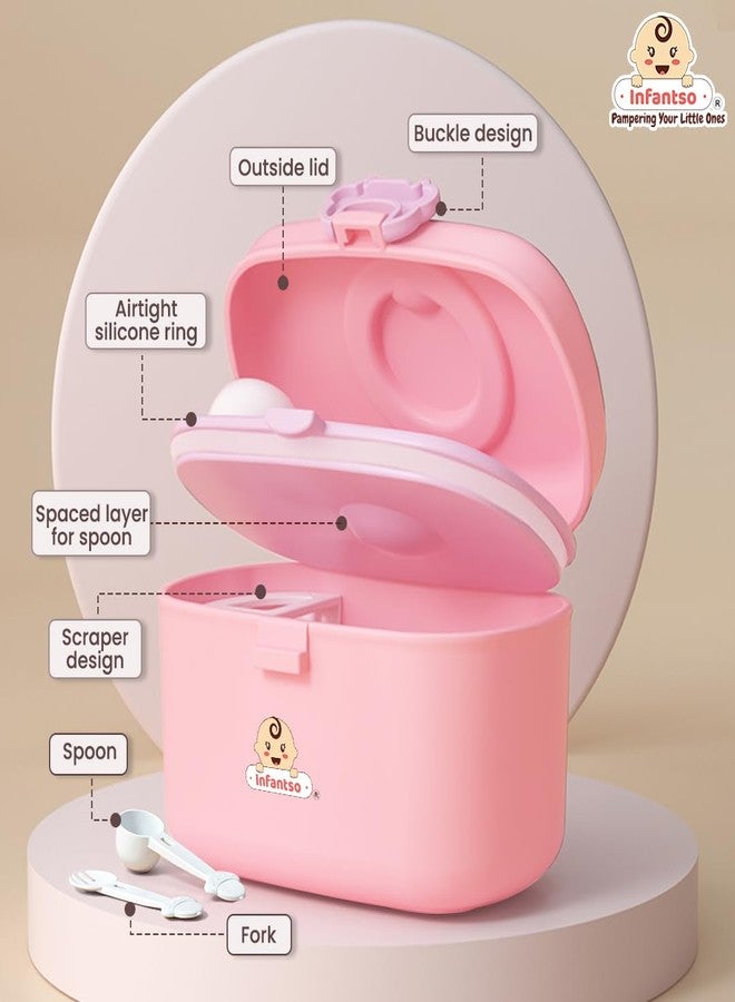 u-grow Infantso FEED EASE (2-in-1) Baby Milk Powder & Food Container | BPA-Free, Leak-Proof Bear Box, Travel-Friendly with Spoon & Fork, Baby Essential Food Storage Box, Snack Box, Baby Milk Powder Box-240gm - Image 3