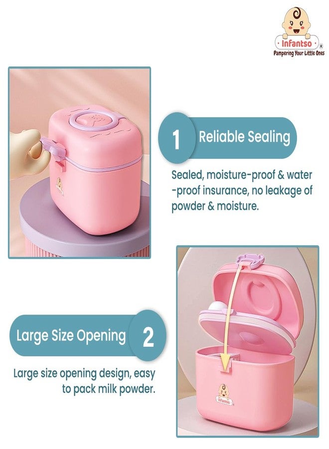 u-grow Infantso FEED EASE (2-in-1) Baby Milk Powder & Food Container | BPA-Free, Leak-Proof Bear Box, Travel-Friendly with Spoon & Fork, Baby Essential Food Storage Box, Snack Box, Baby Milk Powder Box-240gm - Image 4