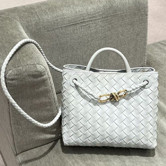 Large-Capacity Commuter Versatile Shoulder Handbag Niche Design New Metal Rope Buckle Hand-Woven Tote Bag W - Image 2