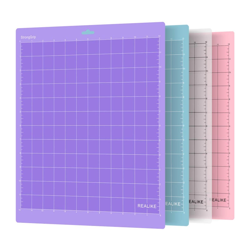 REALIKE Cutting Mat for Cricut Maker 3MakerExplore 3Air 2AirOne 12x12 inch4 Mats StandardGripLightGripStrongGripFabricGrip Variety Adhesive Cricket Cut Mats for Cricut