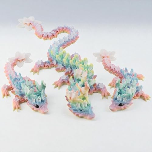 PowerTRC 3D Printed Dragon Family Set 1 Adult Blossom Dragon 2 Baby Dragons Articulated Fantasy Figurines for Teens Adults Made in USA - Image 5