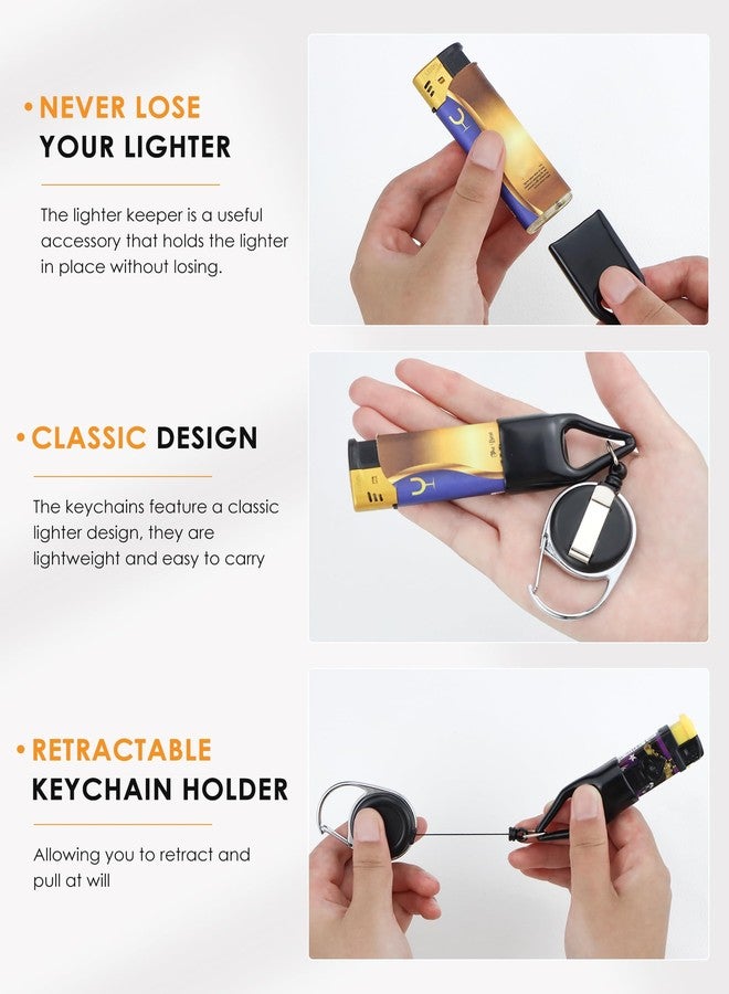 GAUENEEN 20 Pcs Retractable Lighter Clip Holder, Keychain Lighter Leash with Clip (Black) - Image 3