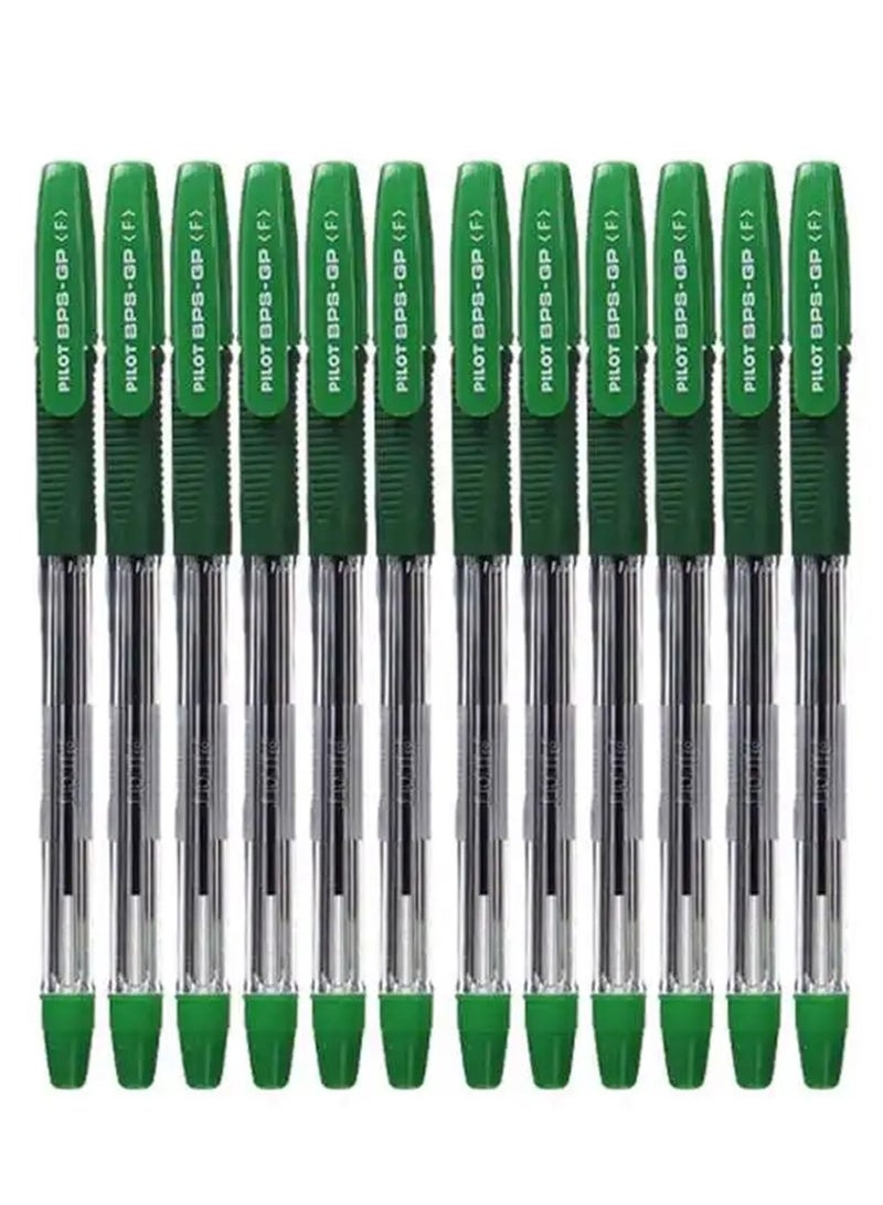 PILOT 12-Piece Ballpoint Pen Fine Tip Green Ink - Image 1