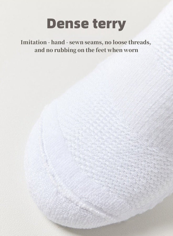 4 Pairs Men's 100% Cotton Athletic Crew Socks Mid - Calf, Ultra - Breathable, Superior Moisture - Wicking, Built for All - Round Sports, Reinforced Toes & Heels, Non - Slip Cuff, Ideal for Basketball, Football - Image 4