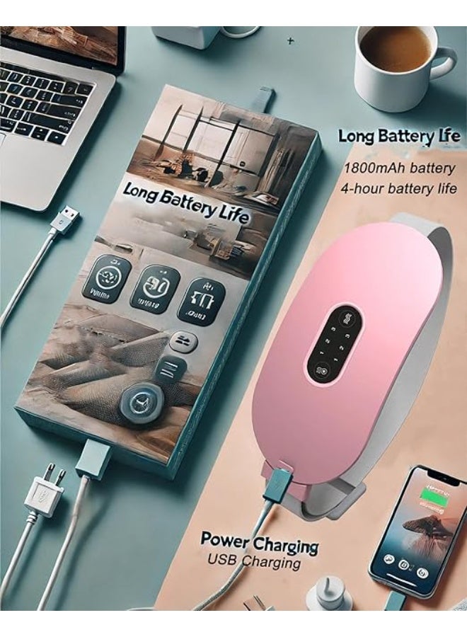 2024 Portable Cordless Heating Pad – Fast Heating Menstrual & Belly Wrap Belt with 3 Heat Levels & 4 Vibration Massage Modes for Back and Belly Pain Relief - Image 3