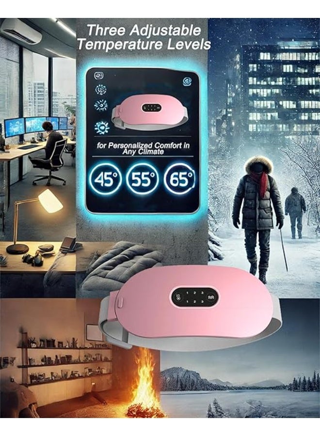 2024 Portable Cordless Heating Pad – Fast Heating Menstrual & Belly Wrap Belt with 3 Heat Levels & 4 Vibration Massage Modes for Back and Belly Pain Relief - Image 5