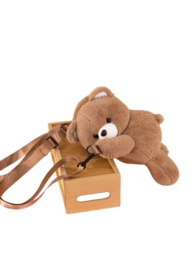 حقيبة دب لطيف محشوة بحجم 30 سم - حقيبة قابلة للارتداء بالكتف أو بشكل مائل، هدية عيد ميلاد للصديقة الحميمة، مفاجأة للأطفال - Image 2