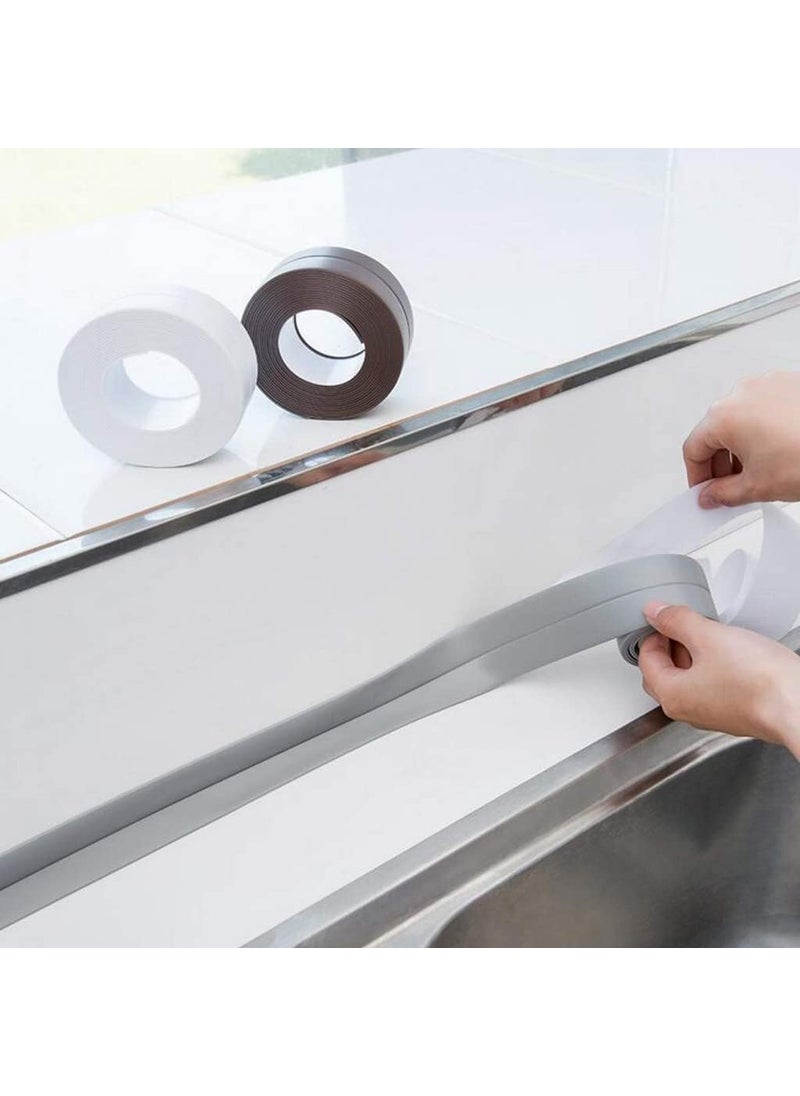 Eletree - Eletree PVC Sealant Caulk Strip Self Adhesive Tape,Waterproof and Anti Mould Shower Sealing Used for Kitchen Sink,Toilet,Bathroom Bathtub,Tub Floor Wall Edge Protector(2.2cm x 3.2metre) (2) - Image 1