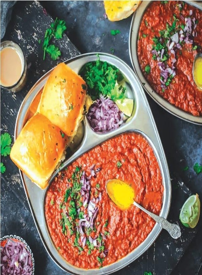 MESHIV Stainless Steel Plates with Compartments/Tiffin/Pav Bhaji/Partition/Breakfast/Steel Plates for Lunch/Dinner/Kids Plate Set of 4 (Medium) - Image 2