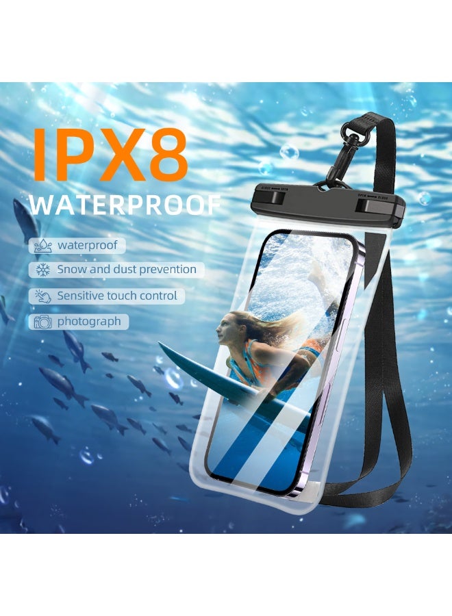 بيتينو حقيبة هاتف مقاومة للماء حقيبة جافة لهاتف iPhone 16 15 14 13 Pro Max Mini 12 11 Pro Max XR XS X 8 7 6S Plus ، Galaxy S23 S22 S21 Note Pixel حتى 7 بوصة ، Cruise Essentials ، شفاف - Image 3