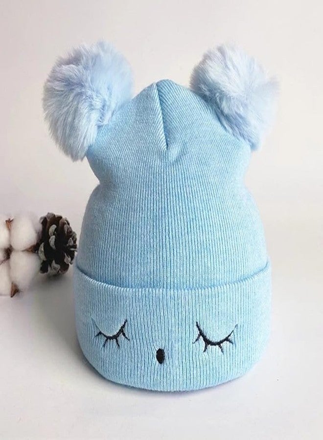 REFFER Baby Winter Cap; Winter Cap for Baby; Kids Cap; Baby Cap; Woolen Three Layers Warm Fabric for Baby boy (in, Age, 6 Months, 24 Months, 6 Month to 3 Years, Sky Blue) - Image 3