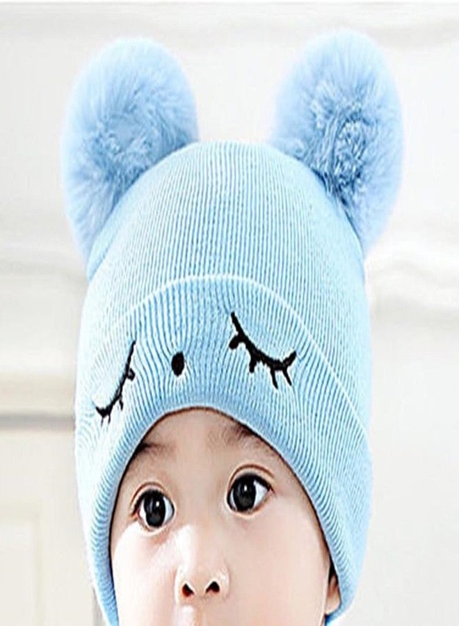 REFFER Baby Winter Cap; Winter Cap for Baby; Kids Cap; Baby Cap; Woolen Three Layers Warm Fabric for Baby boy (in, Age, 6 Months, 24 Months, 6 Month to 3 Years, Sky Blue) - Image 2