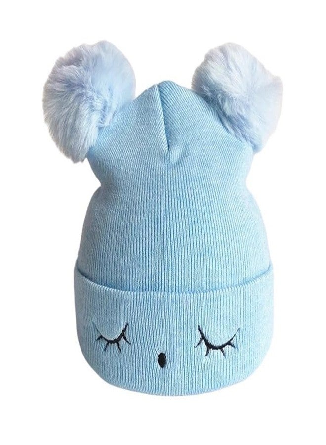 REFFER Baby Winter Cap; Winter Cap for Baby; Kids Cap; Baby Cap; Woolen Three Layers Warm Fabric for Baby boy (in, Age, 6 Months, 24 Months, 6 Month to 3 Years, Sky Blue) - Image 1
