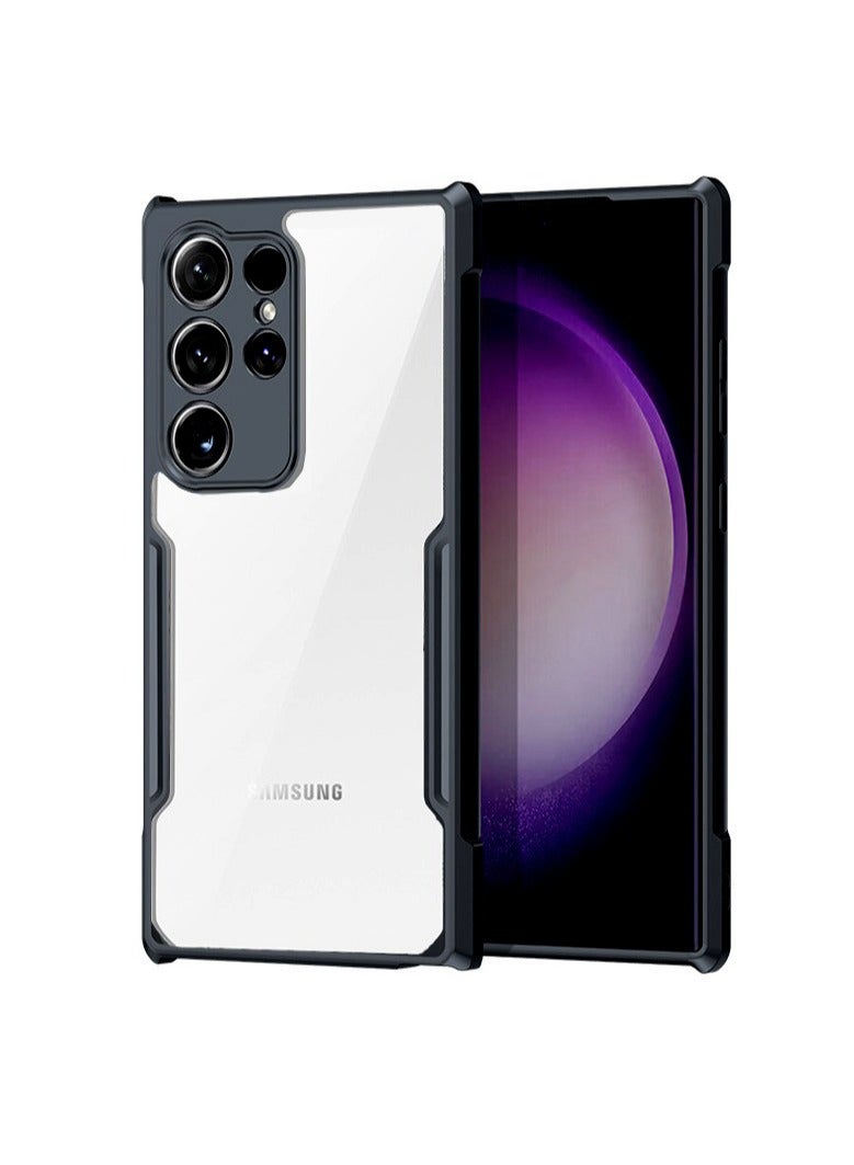 Samsung Galaxy S23 Ultra 5G Case Cover, Ultra-Thin Lightweight Cover Soft TPU Bumper, Acrylic Clear Back Mobile Phone Case Cover Black - Image 1