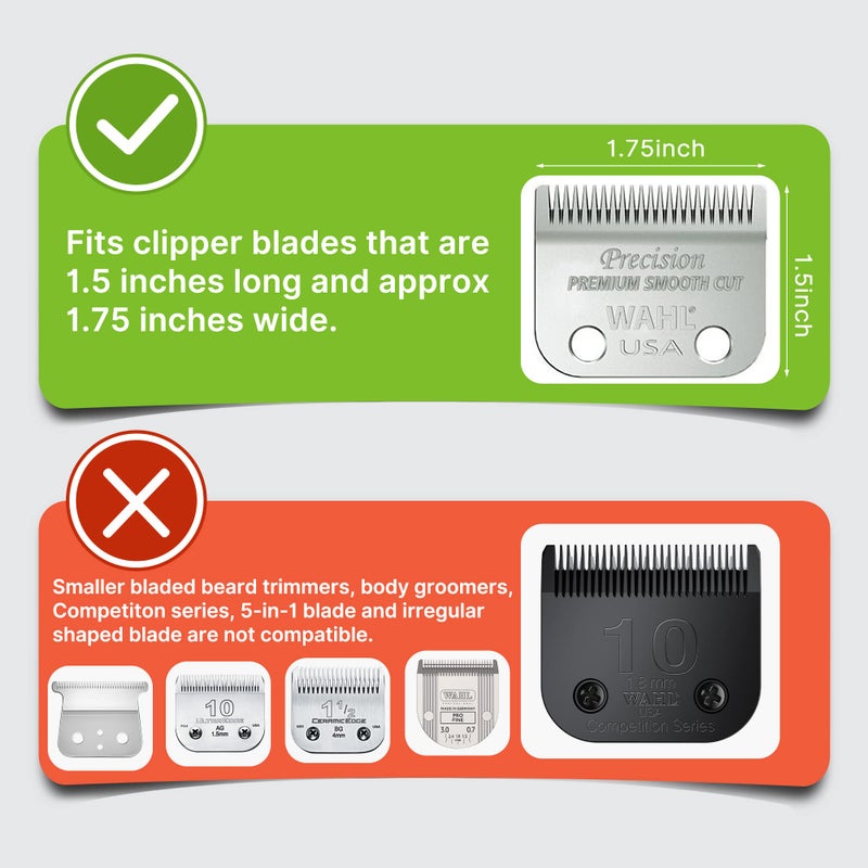 CR8GR8 Clipper Guards for Wahl 10 12 14 16 18 20 Hair Clipper Guards 6pcs Extra Long Clipper Guard Attachments 2.5 Inch Clipper Guides Multiple Sizes Universal 2.5", 2.25", 2", 1.75", 1.5", 1.25" (Black) - Image 3