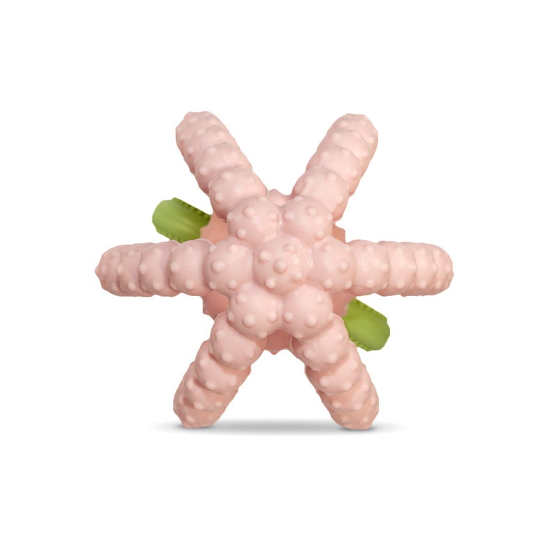 RaZbaby Bites Silicone Baby Teething Toy â€“ Sensory Toy with Textured BerryBumps for Teething Relief, Easy-to-Hold Fruit Shape, BPA-Free, Soothes Front & Back Teeth â€“ Gift for Babies, 3 Months+, Pink - Image 4