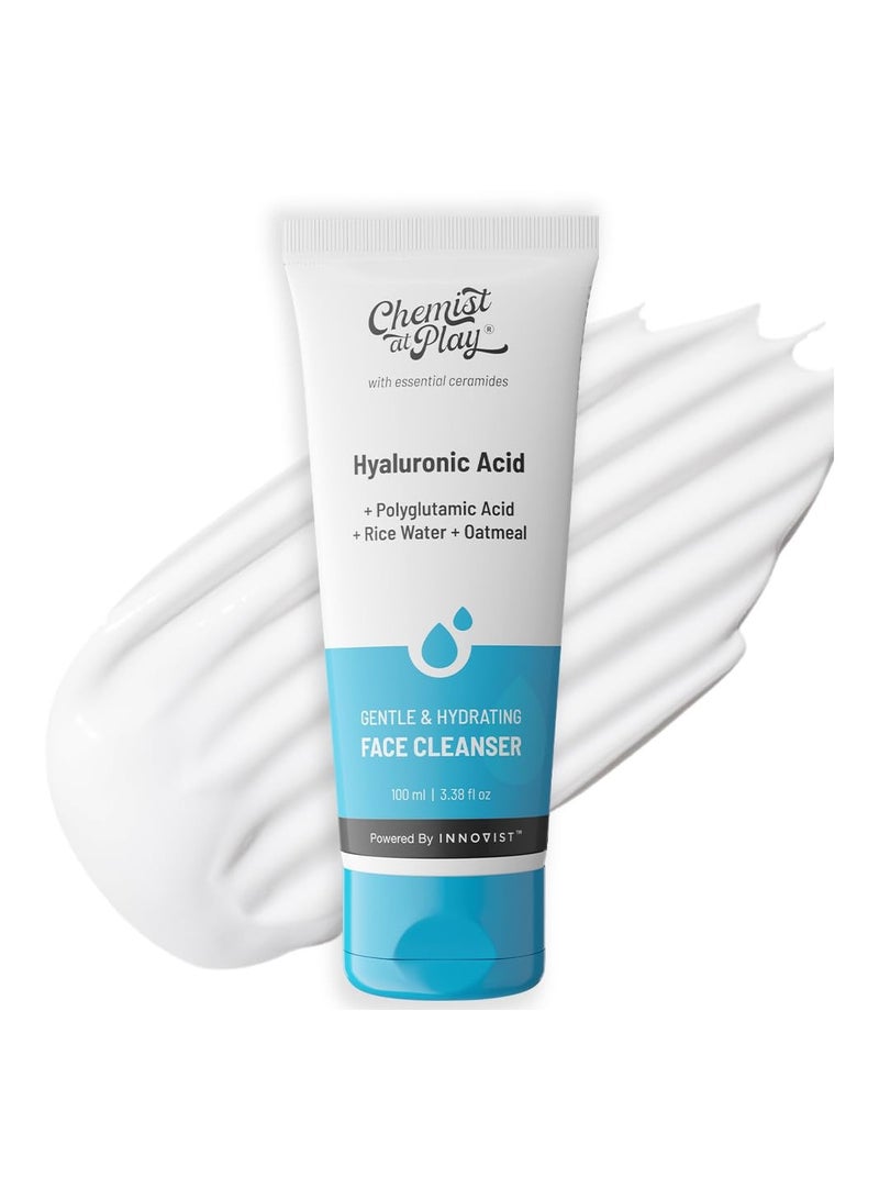 Chemist at Play Gentle and Hydrating Face Cleanser Hydrates Dull and Dry Skin Enriched with Vitamin E Rice Water and Oatmeal Removes Excess Oil and Dirt For All Skin Types For Men and Women 100ml - Image 1