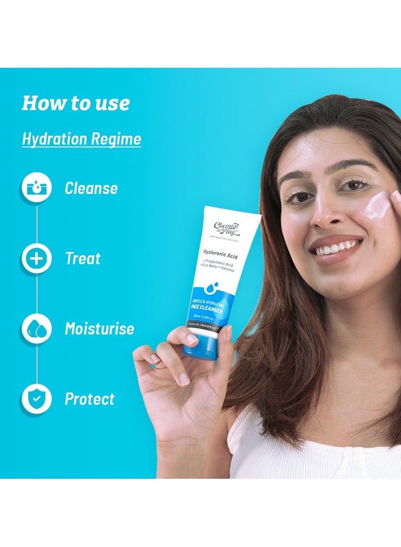 Chemist at Play Gentle and Hydrating Face Cleanser Hydrates Dull and Dry Skin Enriched with Vitamin E Rice Water and Oatmeal Removes Excess Oil and Dirt For All Skin Types For Men and Women 100ml - Image 4