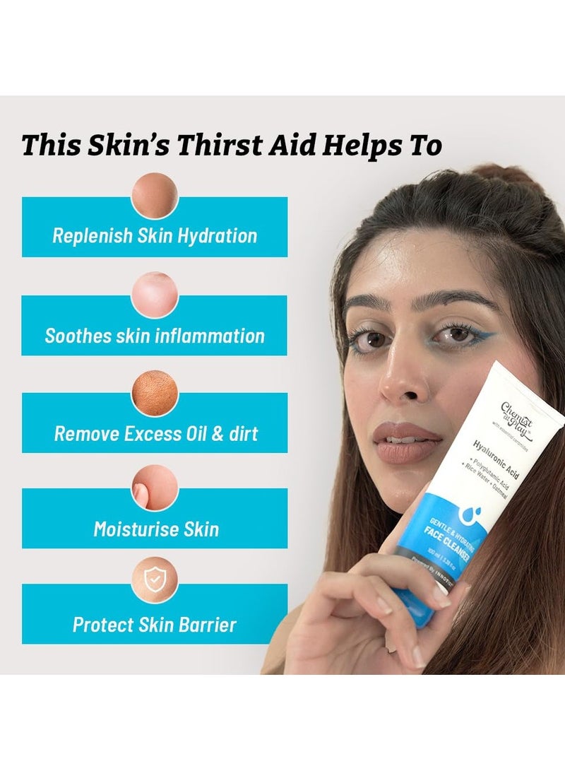 Chemist at Play Gentle and Hydrating Face Cleanser Hydrates Dull and Dry Skin Enriched with Vitamin E Rice Water and Oatmeal Removes Excess Oil and Dirt For All Skin Types For Men and Women 100ml - Image 3