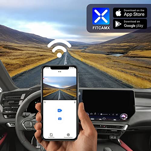 FITCAMX كاميرا داش فيت كام إكس 4K مناسبة لسيارات لكزس RX 2023 2024 2025 350 350h 500h فاخرة رياضية (الجيل 5/AL30)، مظهر مصنع أصلي، فيديو UHD 2160P، واي فاي وتطبيق، تسجيل متكرر، حساس جاذبية، توصيل وتشغيل، بطاقة 64 جيجابايت - Image 4