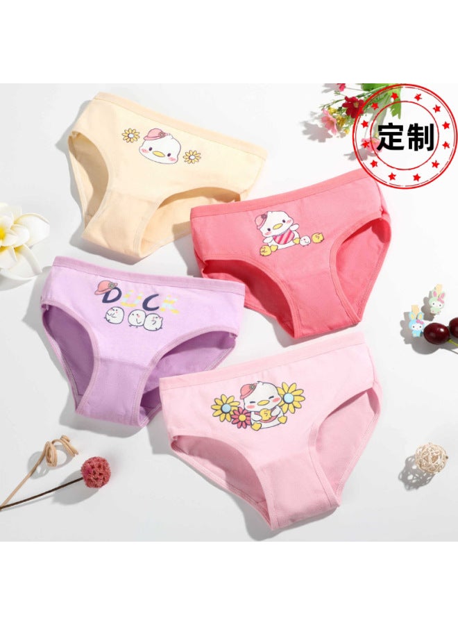 Children's Underwear, Pure Cotton Cartoon Pattern Girls' Underwear, Comfortable For Small, Medium, And Large Children, Baby Girls' Boxer Briefs, Custom Processing