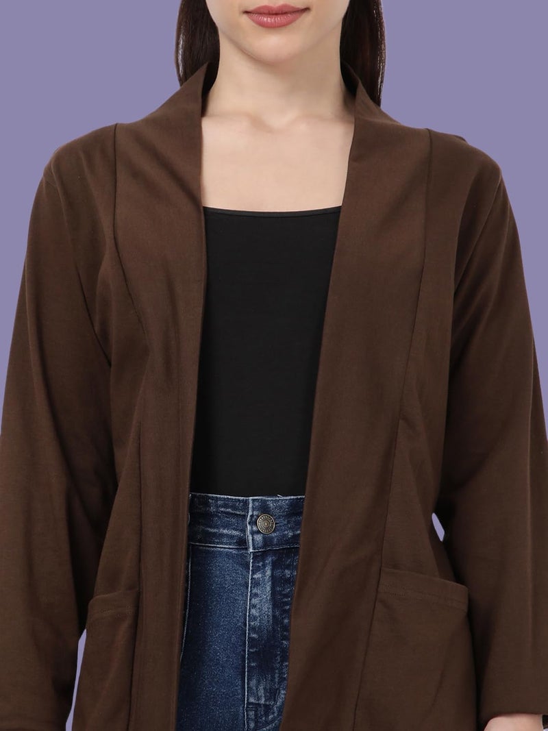 KRYPTIC Women’s Regular Length Cotton Shrug with Side Pockets - Soft Lightweight Layer for Stylish Everyday Wear - Image 5