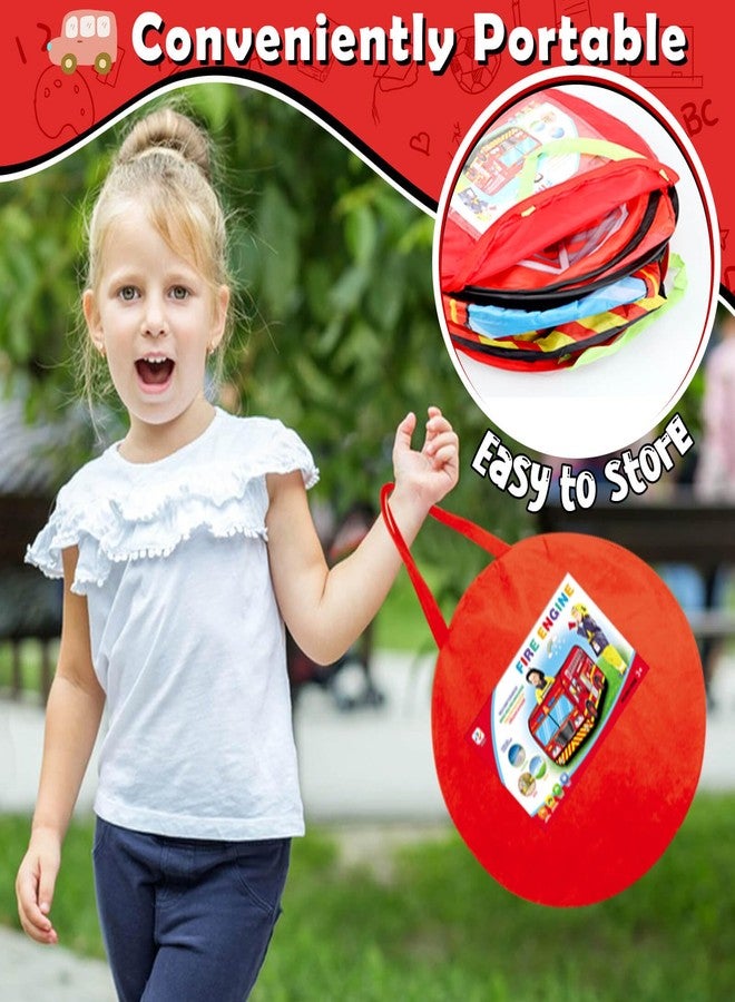 Britik Pop Up Play Tent for Kids Aged 3-5 Years Old Boys and Girls : Fire Truck Tent Playhouse Toy Play Tents for Toddlers 3-5 Kids Tent Indoor Outdoor Playhouse Toys for 3 + Year Old, Fire Truck - Image 5