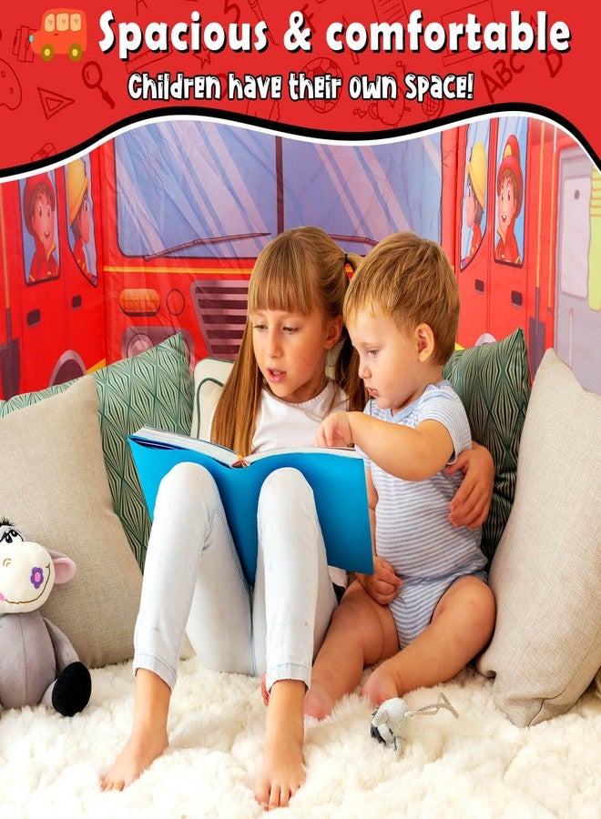 Britik Pop Up Play Tent for Kids Aged 3-5 Years Old Boys and Girls : Fire Truck Tent Playhouse Toy Play Tents for Toddlers 3-5 Kids Tent Indoor Outdoor Playhouse Toys for 3 + Year Old, Fire Truck - Image 4