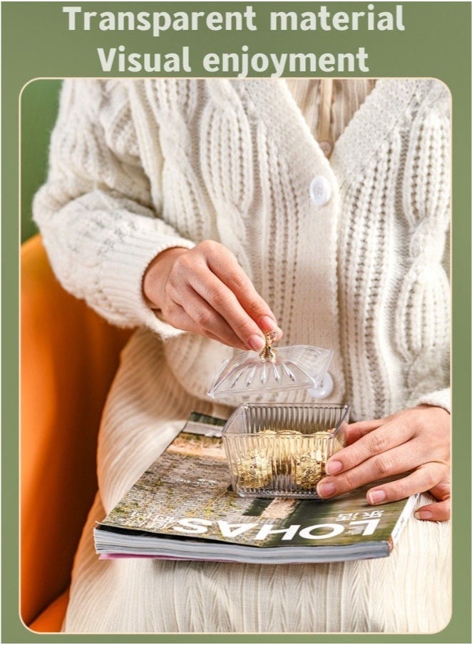 6 صواني تقديم الوجبات الخفيفة مع غطاء، مجموعة حاويات تقديم الحلوى والمكسرات، طبق فواكه مجففة، طبق مقبلات بلاستيكي، منظم تخزين المخللات، صناديق تخزين مستحضرات التجميل، طبق، أوعية عرض الطعام، شفاف 27. - Image 3