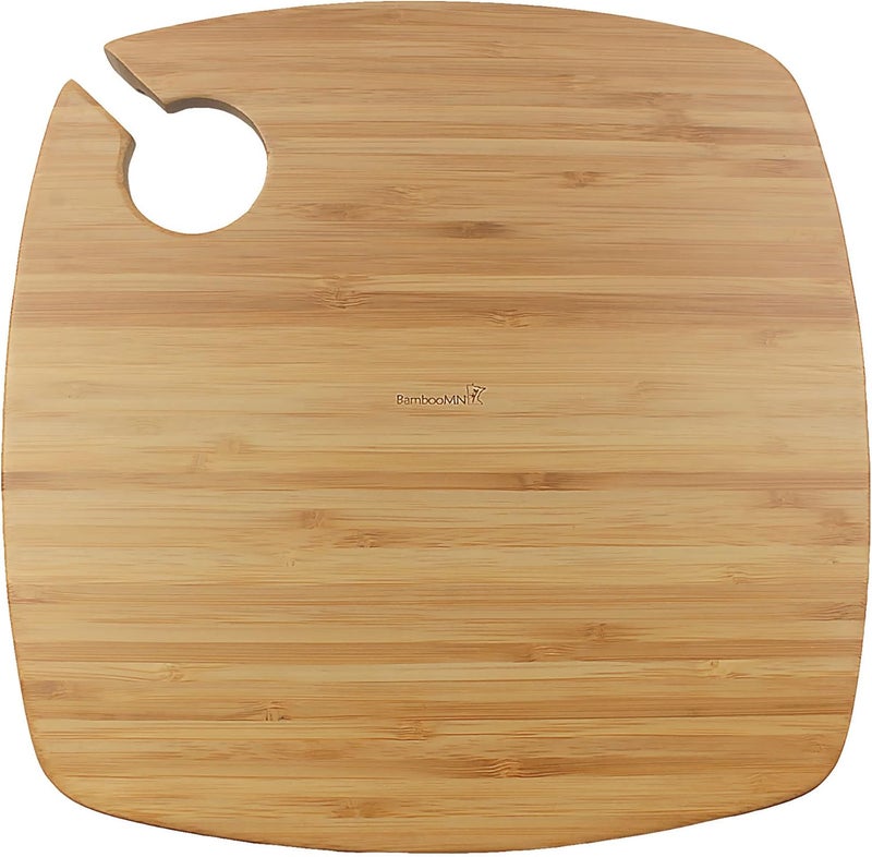 BambooMN 10 x 10 Bamboo Reusable Dinnerware Wine Glass Holder Square Dug Out Plates for Catered Events Holidays or Home Use Supplies 4 Pcs - Image 2