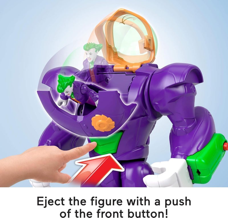 imaginext Fisher-Price DC Super Friends, The Joker Hammer Mech, 3-inch Action Figure & Accessory Set, 10.5-inch Toy Includes Launcher, Projectile & Eject - Image 3