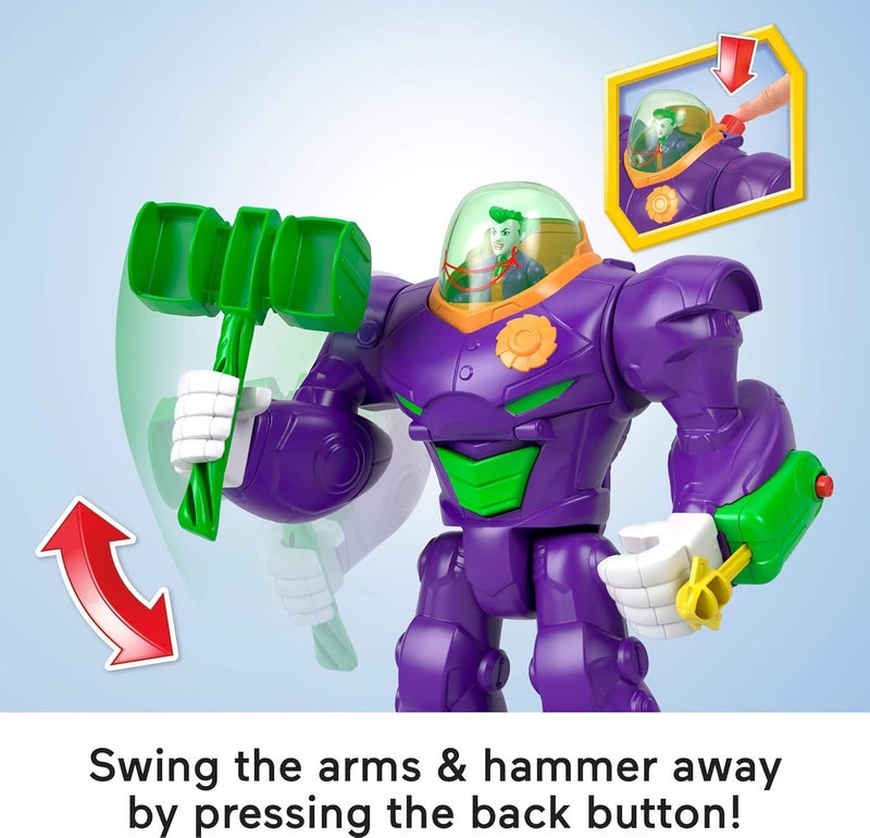 imaginext Fisher-Price DC Super Friends, The Joker Hammer Mech, 3-inch Action Figure & Accessory Set, 10.5-inch Toy Includes Launcher, Projectile & Eject - Image 4