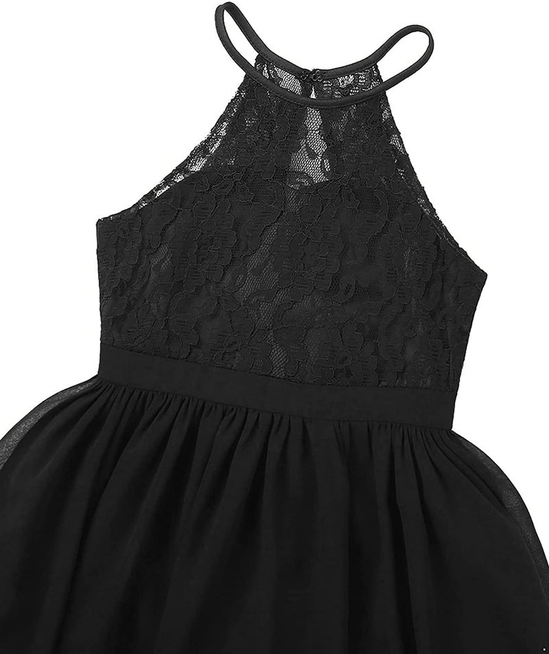 PINK WINGS Girls Georgette A-line Maxi Gown (12-13 Years, Black) - Image 5