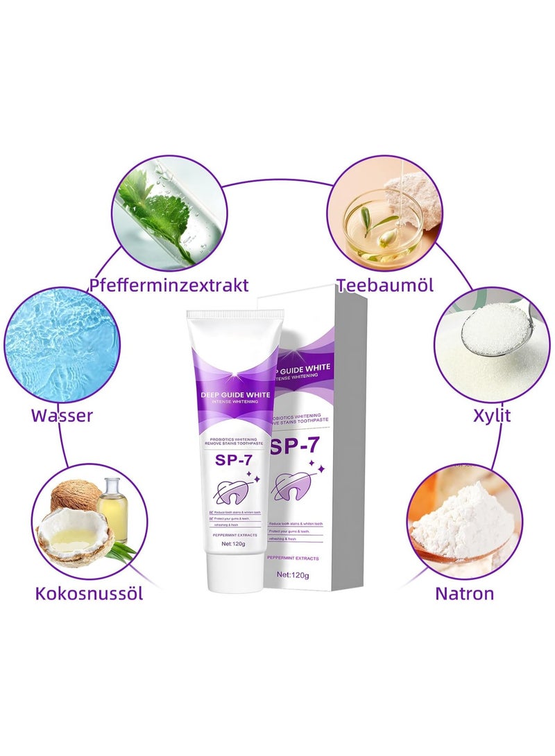 EELHOE Sp-7 Probiotic Whitening Toothpaste, Brightening & Stain Removing Toothpaste, SP-7 Natural Tooth Whitener, SP-7 Whitening Toothpaste, Deeply Cleaning Gums,Removes Tooth Stains,Fresh Breath (1pcs) - Image 3
