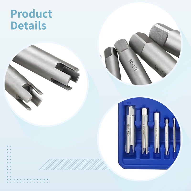 Screw Tap Extractors, 10 Pcs, to M22 Carbon Steel Extractor Set, for Stripped Screws, Carry Box Included - Image 4