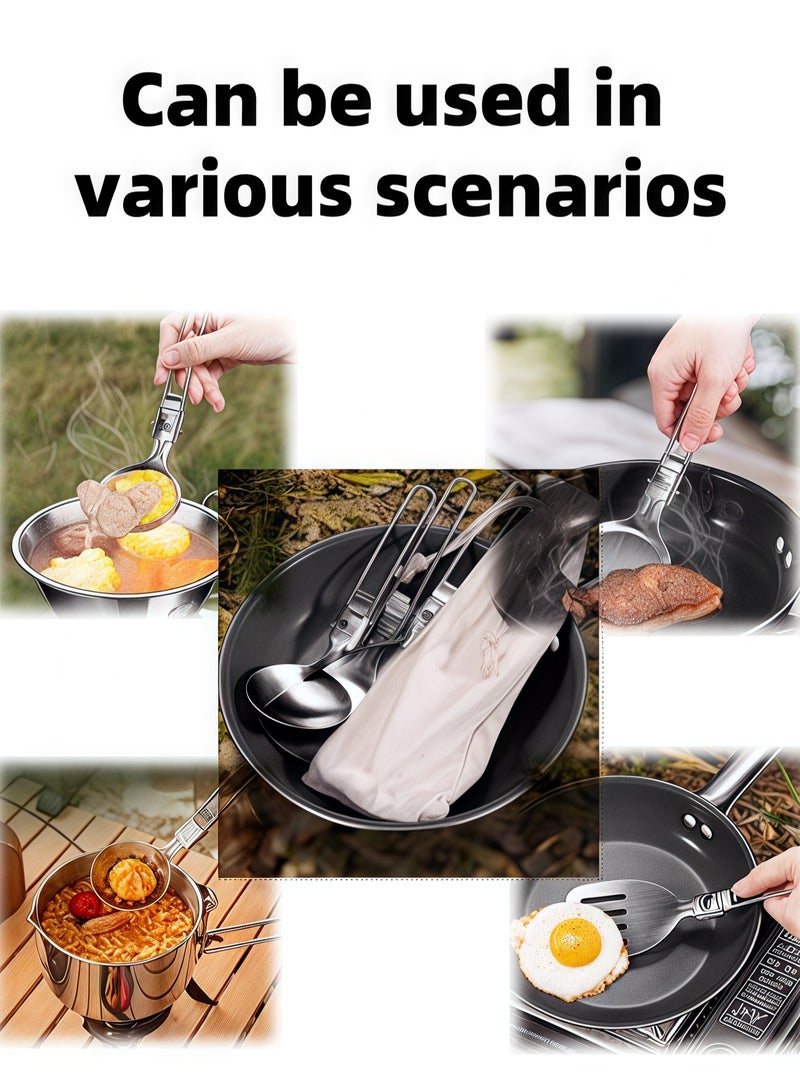6-piece camping kitchen set, outdoor kitchen utensils, foldable cooking storage box, metal camping kitchen set, camping RV cookware set, barbecue set  - Image 4