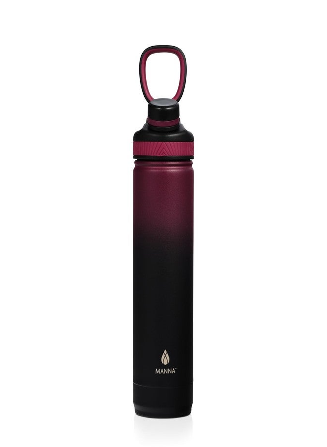Manna Saratoga Double-wall Insulated Stainless Steel Bottle - 26 Oz - Blackberry Ombre - Image 2