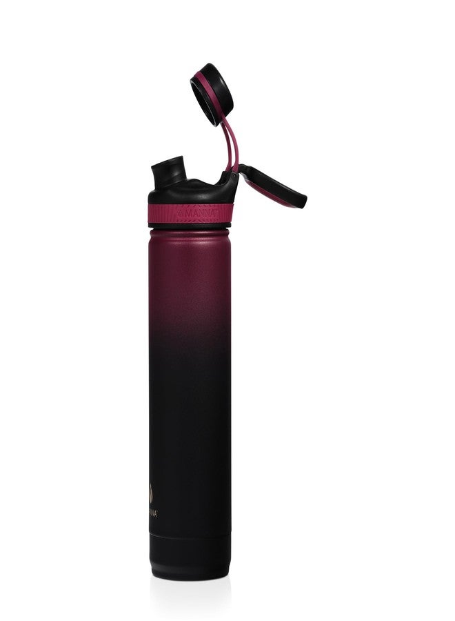 Manna Saratoga Double-wall Insulated Stainless Steel Bottle - 26 Oz - Blackberry Ombre - Image 3