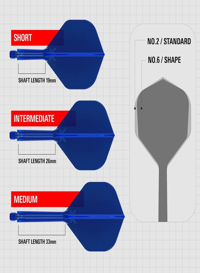 Target Darts K Flex Integrated Dart Flights and Shafts, No.2 Blue (Intermediate) | Pack of 3 K-Flex – No2, Kflex All in One Moulded Dart Flight & Stem | Professional Dart Accessories - Image 3