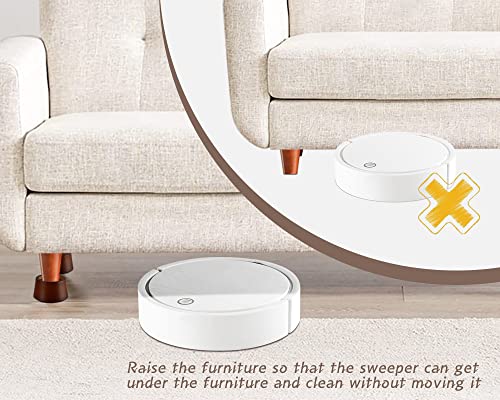 OneDream Wooden Furniture Risers Blocks - 1 inch Set of 4 Bed Risers, Heavy Duty Solid Wood Round Risers, Sofa Riser with Non-Slip Pad, Create Storage Space and Easy Cleaning for The Sweeper - Image 3