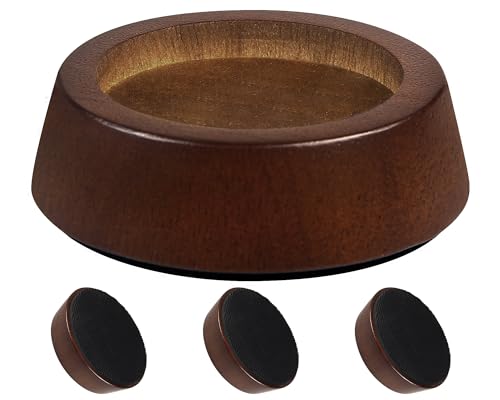 OneDream Wooden Furniture Risers Blocks - 1 inch Set of 4 Bed Risers, Heavy Duty Solid Wood Round Risers, Sofa Riser with Non-Slip Pad, Create Storage Space and Easy Cleaning for The Sweeper - Image 1