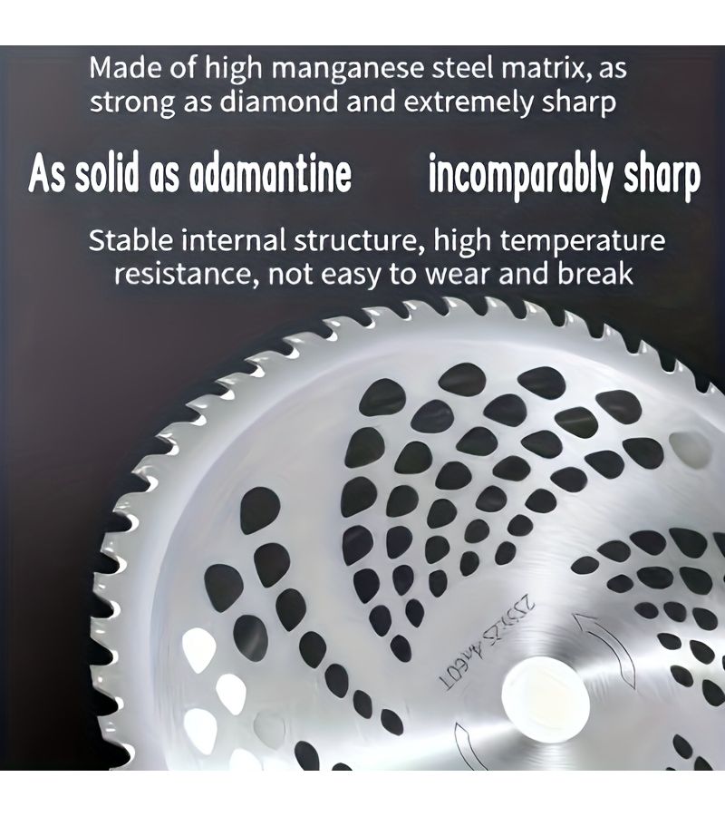 Stainless Steel Round Serrated 60 Teeth 10 Inch Blade For Lawn Mower Brush Cutter Weed Trimmer Chainsaw Replacement - Image 5