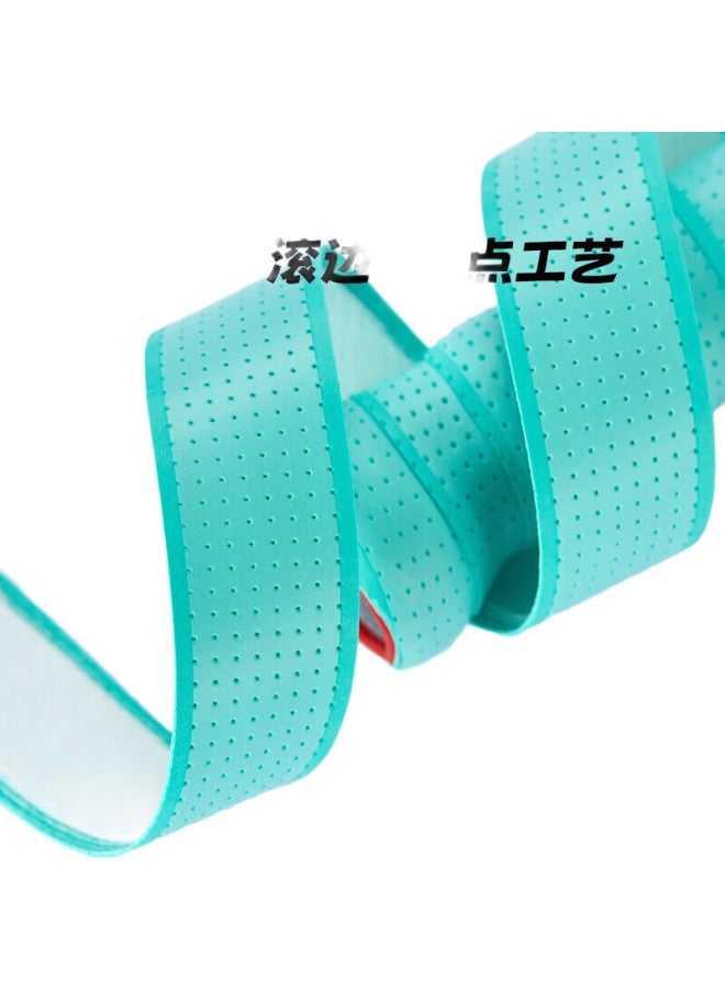 TAAN Badminton Grip Tape, Thickened, Perforated, Sweat-Absorbing, Non-Slip, Tg099, Three-Pack, White/Teal/Pink - Image 3