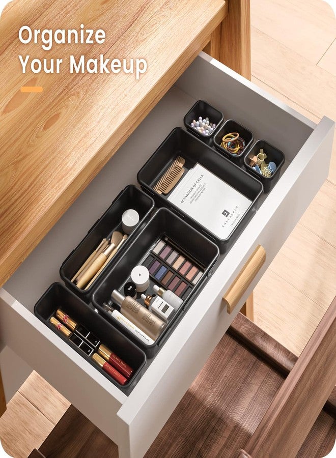 TORO Plastic Interlocking Cutlery Organizer for Kitchen Drawer Desk Organizer Cosmetic Organizer Storage Organizer Bins For Household, Kitchen & Office - Image 3