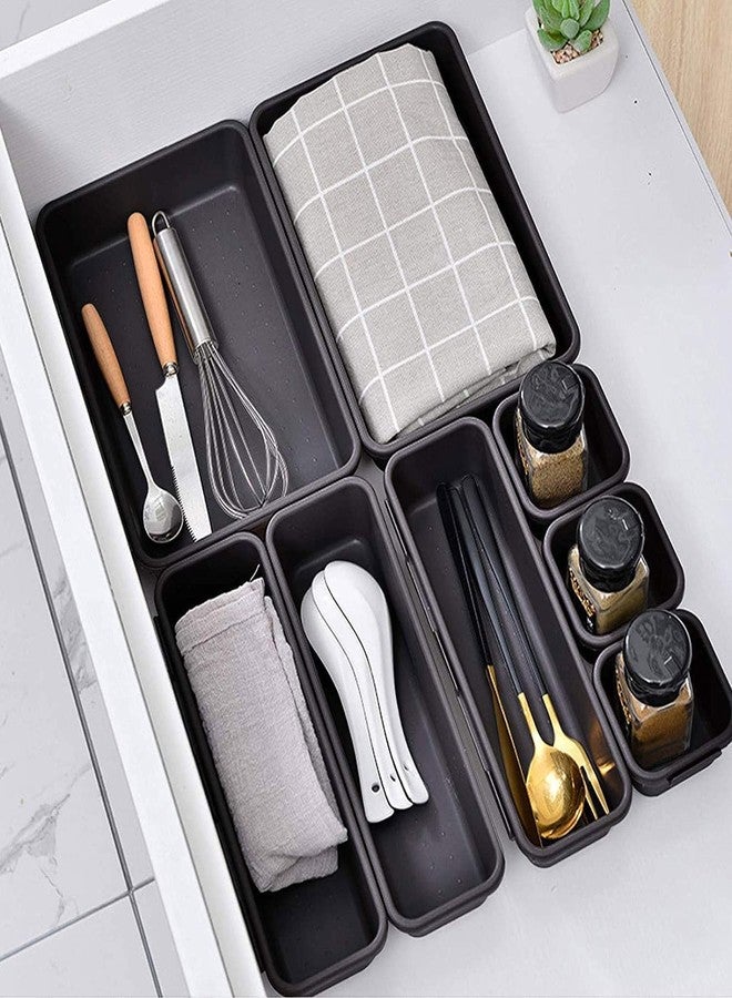 TORO Plastic Interlocking Cutlery Organizer for Kitchen Drawer Desk Organizer Cosmetic Organizer Storage Organizer Bins For Household, Kitchen & Office - Image 1