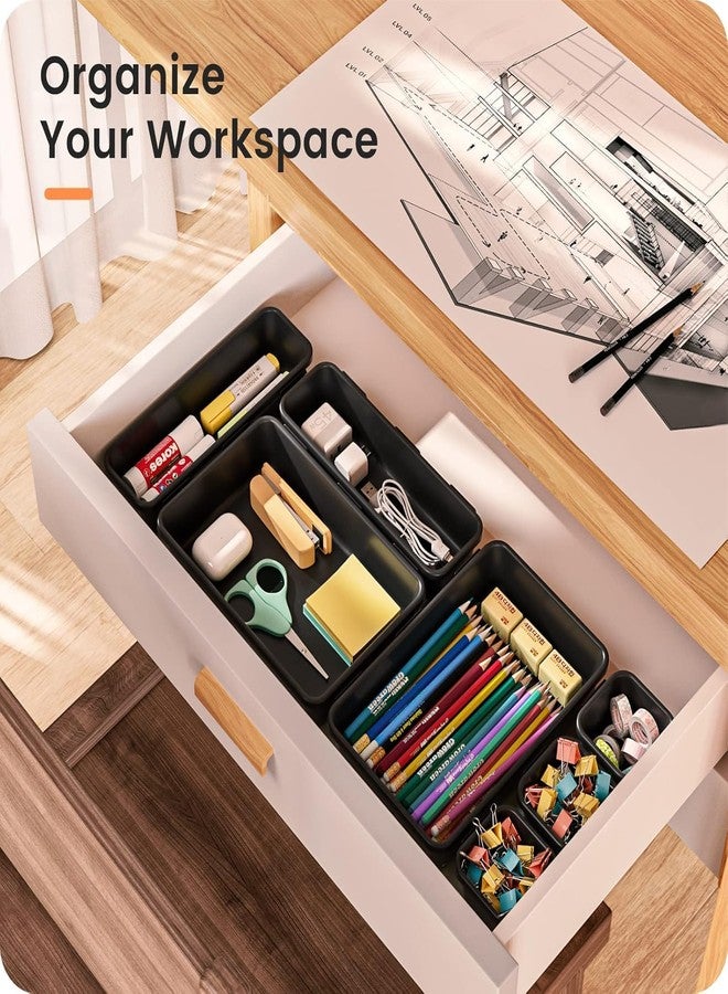 TORO Plastic Interlocking Cutlery Organizer for Kitchen Drawer Desk Organizer Cosmetic Organizer Storage Organizer Bins For Household, Kitchen & Office - Image 5