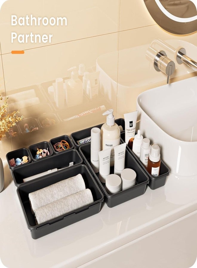 TORO Plastic Interlocking Cutlery Organizer for Kitchen Drawer Desk Organizer Cosmetic Organizer Storage Organizer Bins For Household, Kitchen & Office - Image 2