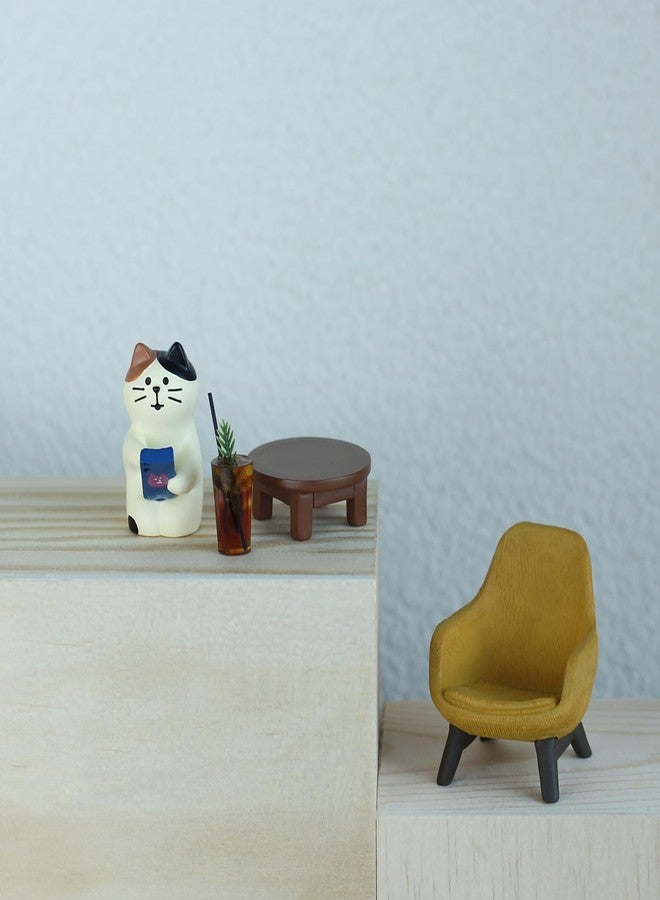 Mevodeata Cute Cat Playing Phone on Sofa and Drinking Coffee Figurine for Office Home Decor - Cute Cat Gift for Cat Lovers - Image 4
