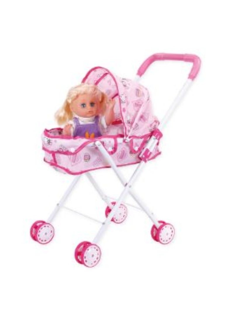 Doll With Metal Trolley-Assorted 54 x 26 x 45cm 