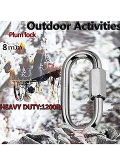 Bukela Quick Link, 304 Stainless Steel D Shape Locking Carabiner Heavy Duty Repair Link Pets Keychain for Outdoor Traveling Equipment M4 Capacity 200 lb (M4 5 pcs)  - Image 2